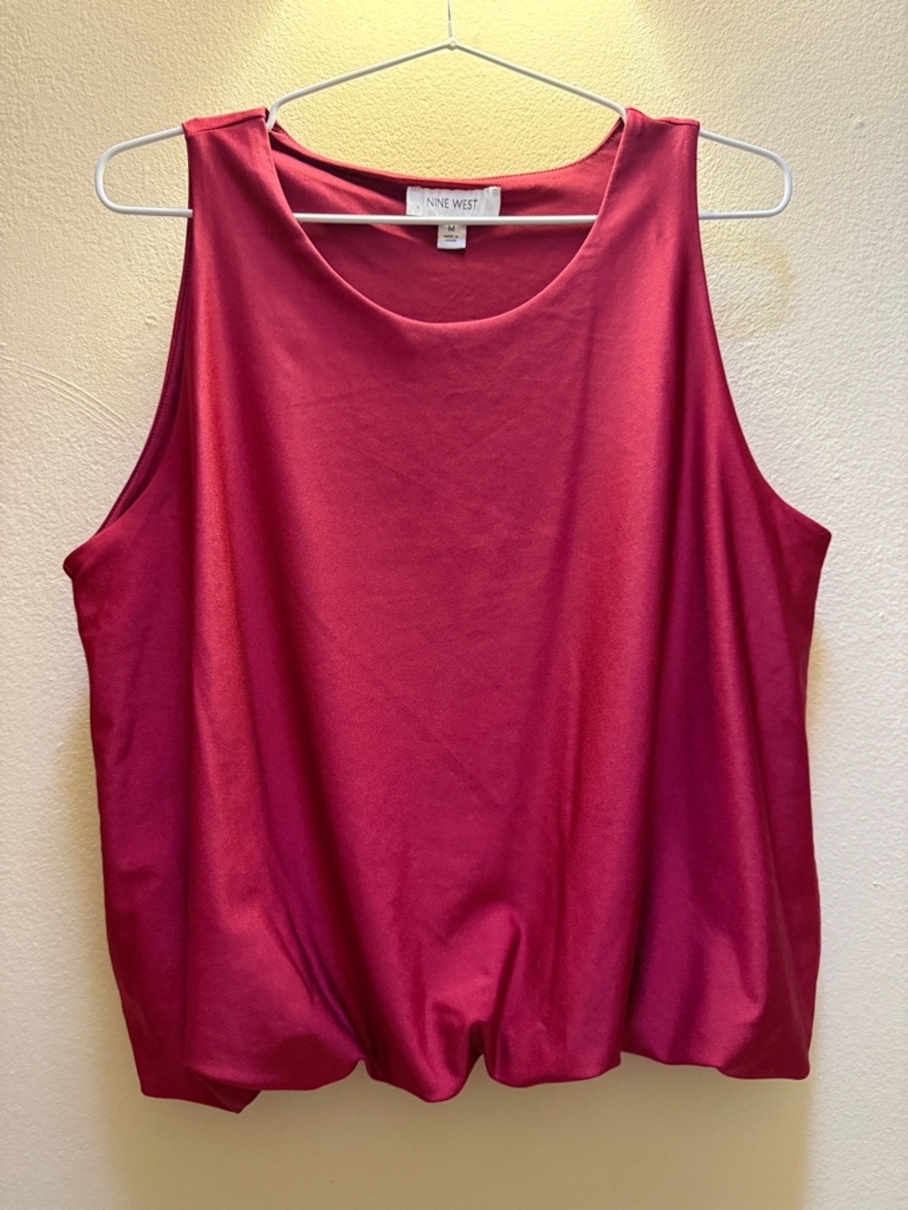 Nine West Sleeveless Scoop Tank in Berry